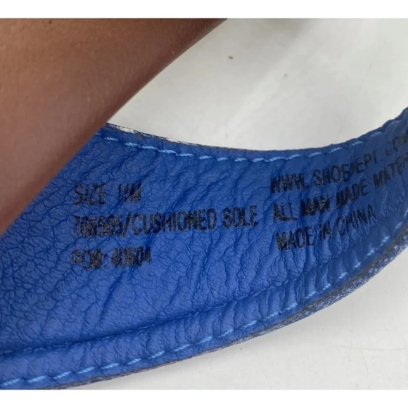 Palms‎ Women's Blue Denim Padded Thong Flip Flop Sandals Size 11 (35) - Picture 5 of 7